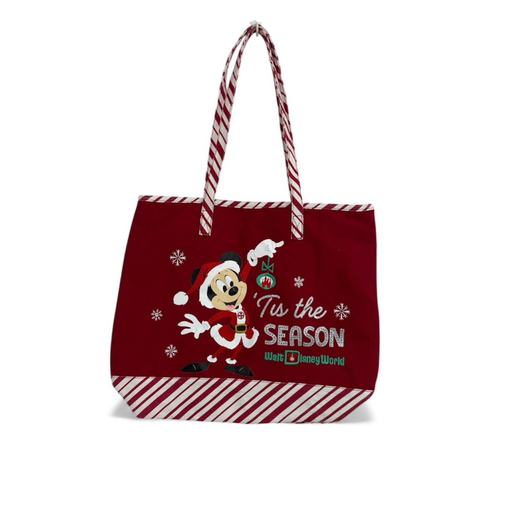 Disney World Christmas Mickey Mouse Festive Red Tote Bag